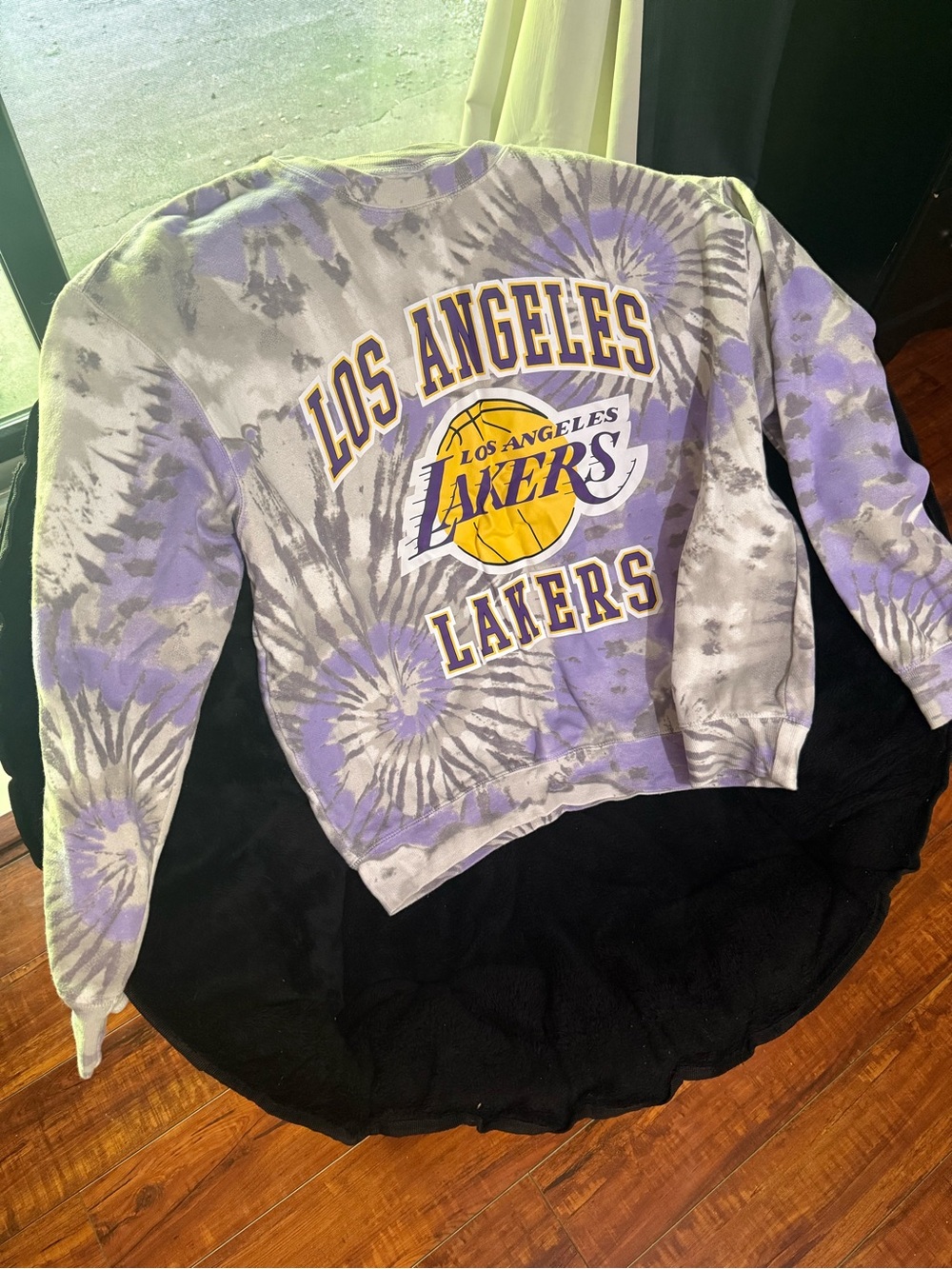 Los Angeles Lakers Tie-Dye Crewneck Sweatshirt - Purple & Gray